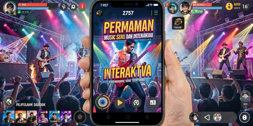 Tampilan gameplay seru di 2757 dengan berbagai lagu.