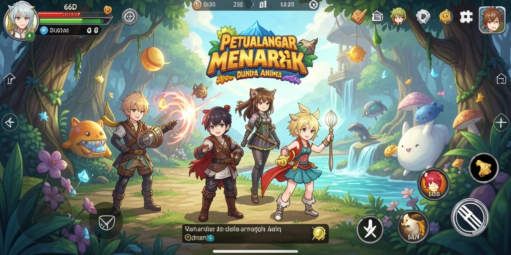 Screenshot gameplay 66D menampilkan karakter anime dalam aksi.