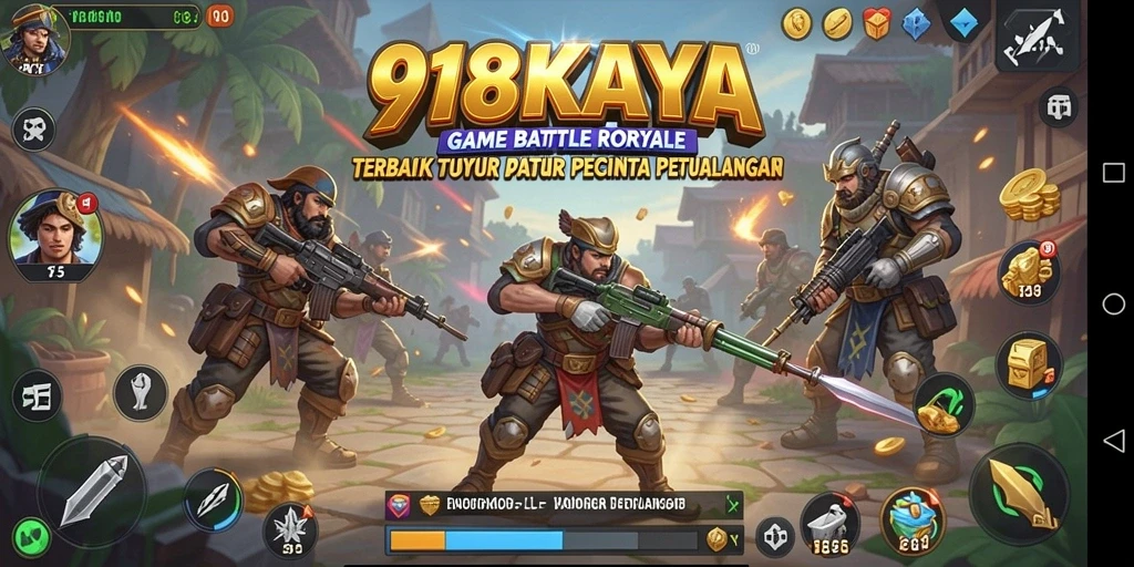 Tampilan gameplay seru dari 918KAYA dalam pertempuran Battle Royale.