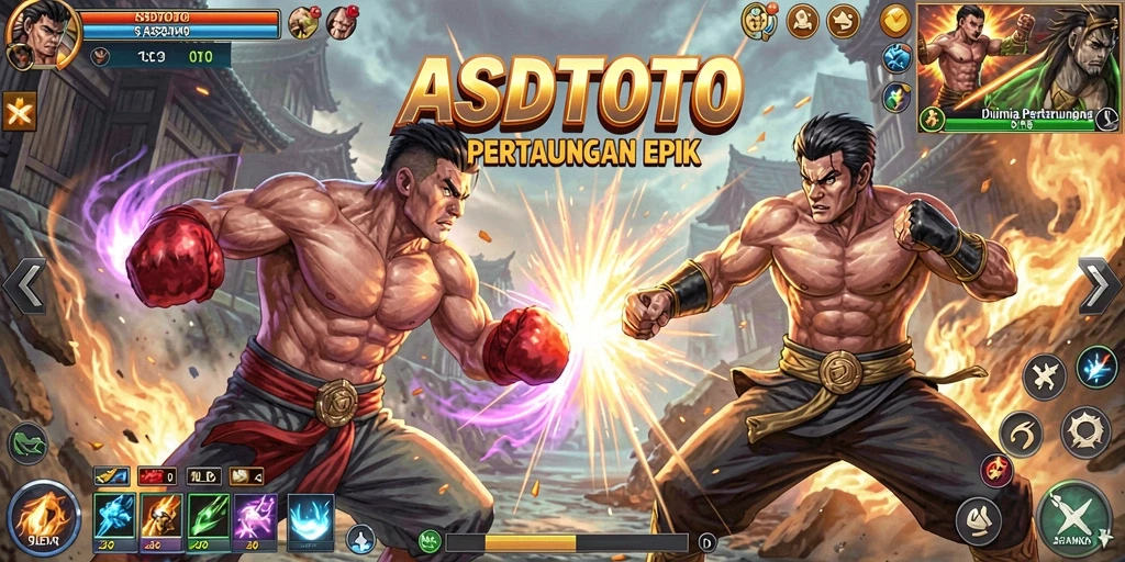 Screenshot gameplay ASDTOTO menampilkan aksi pertarungan yang mendebarkan.