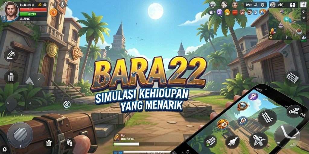 Tampilan gameplay dari BARA22 dengan berbagai pilihan karakter dan interaksi sosial.
