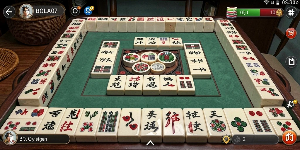 Tampilan gameplay Mahjong BOLA07 yang seru dan menantang.