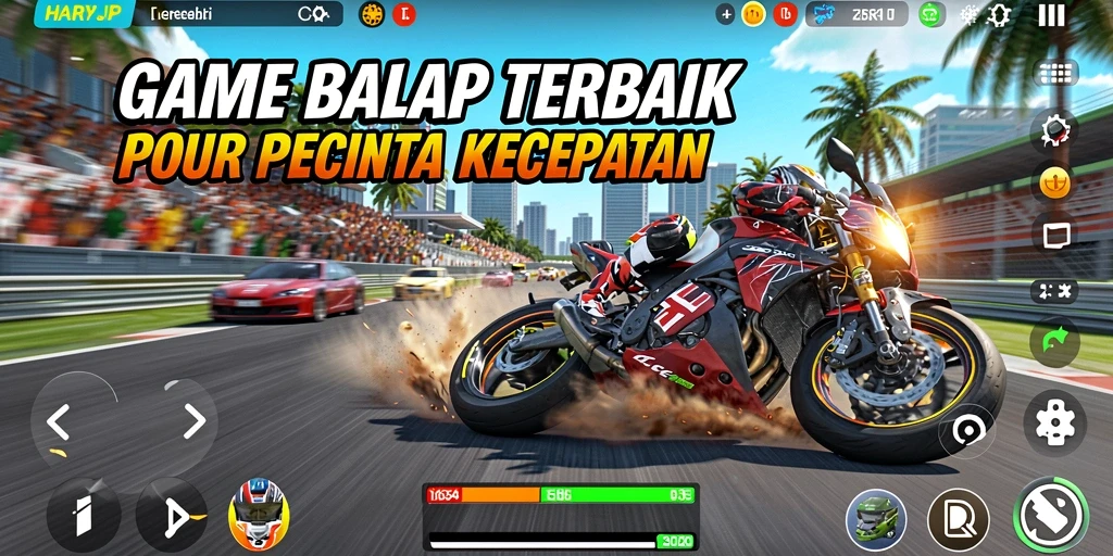 Gameplay menegangkan dalam balapan mobil di HARAPJP.