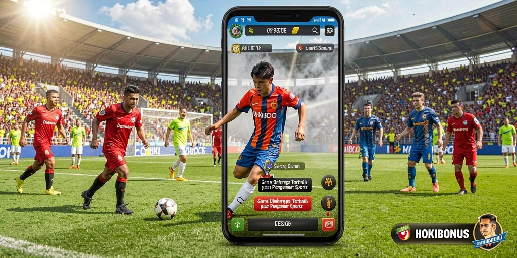 Screenshot utama HOKIBONUS menampilkan aksi permainan olahraga yang seru.