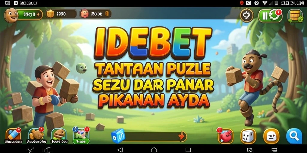 Tangkap layar gameplay IDEBET dengan potongan puzzle yang menantang.