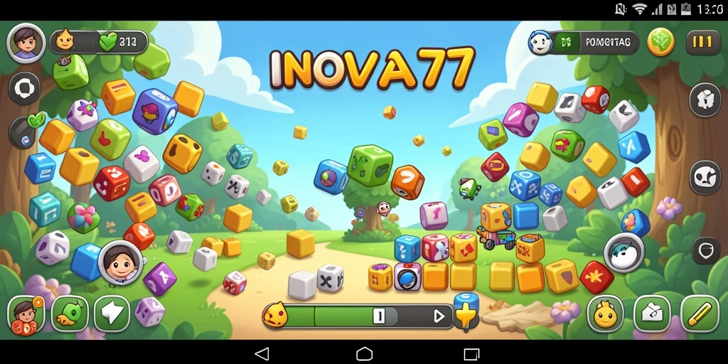 Tampilan aksion seru dalam gameplay Puzzle INOVA77.