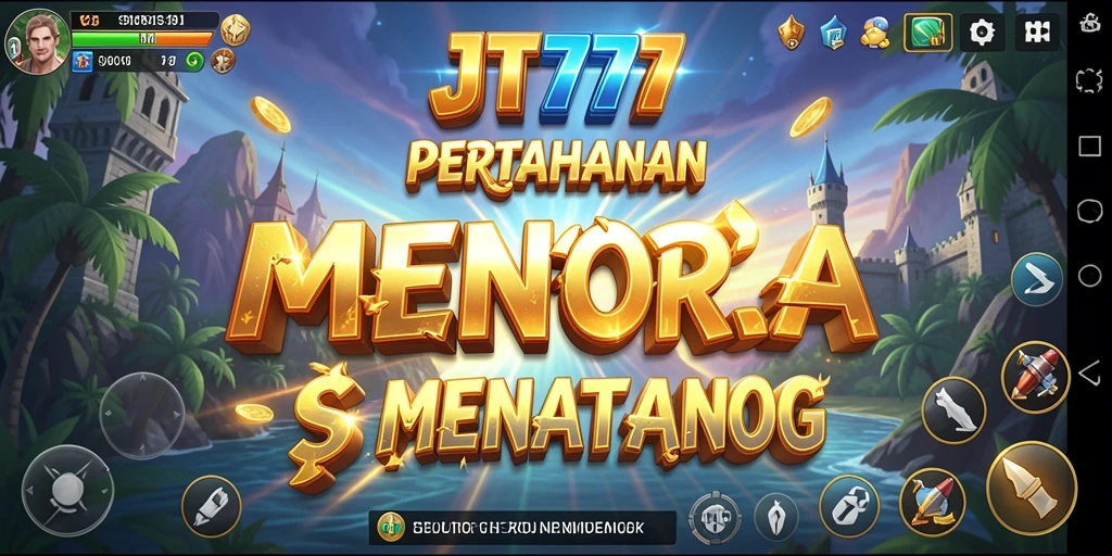 Tampilan gameplay JT777 yang memukau dalam pertahanan menara.