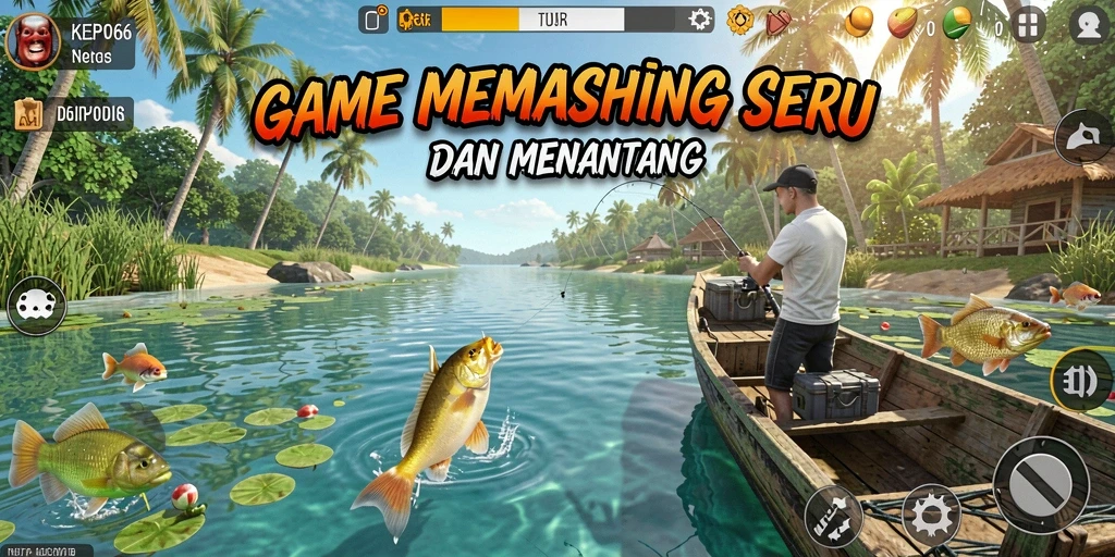 Screenshot utama KEPO66 menampilkan gameplay memancing yang seru dan menantang.