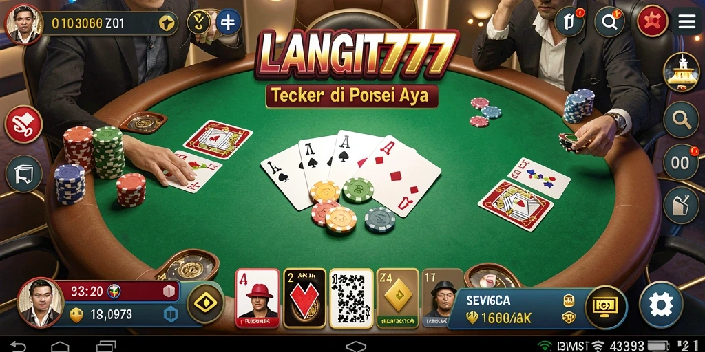 Gameplay LANGIT777 dengan suasana poker yang mendebarkan.