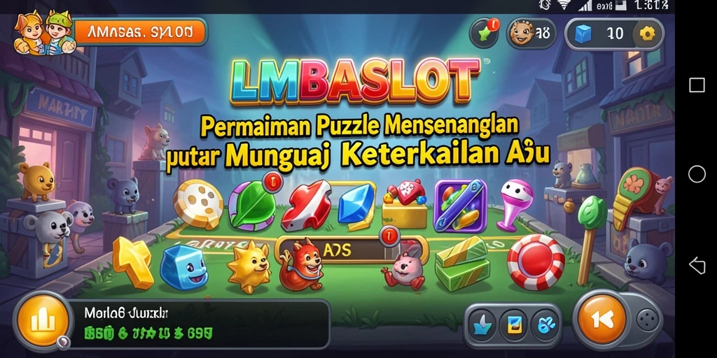 Tampilan gameplay LMBASLOT yang penuh tantangan puzzle.