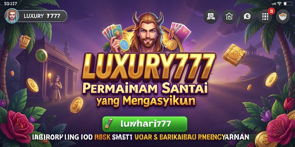 Tangkapan layar utama LUXURY777 menampilkan gameplay seru dan interaktif.