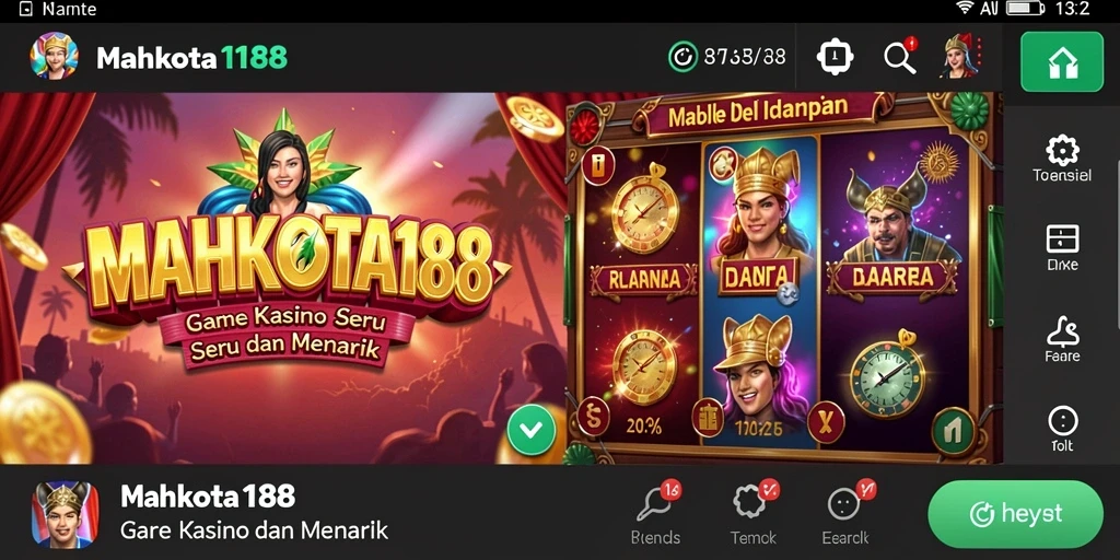 Tampilan menarik gameplay MAHKOTA188 dengan suasana Kasino.