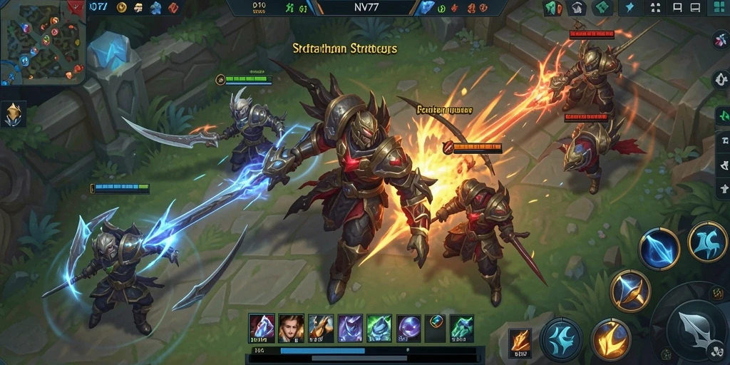 Gameplay seru dan intens di arena NV77 MOBA.