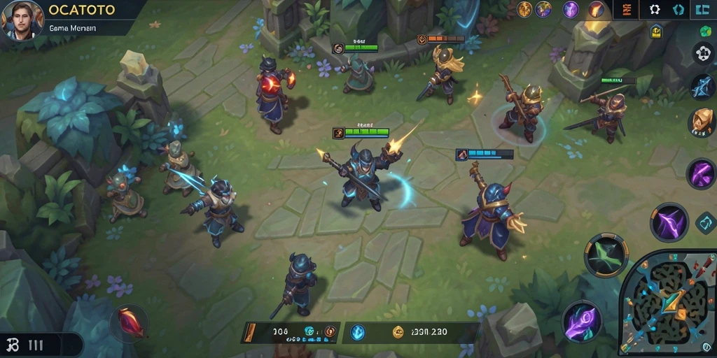 Gameplay seru di OCATOTO yang menggambarkan pertarungan tim.