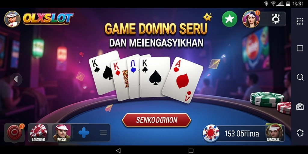 Screenshot gameplay OLXSLOT yang menampilkan keseruan bermain Domino.