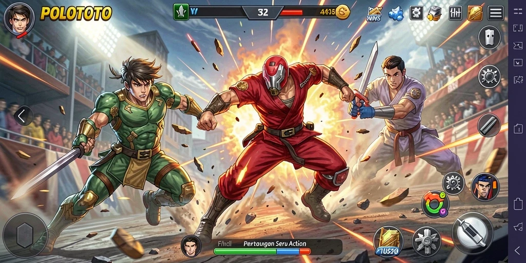 Tampilan seru dari gameplay POLOTOTO yang memicu adrenalin.