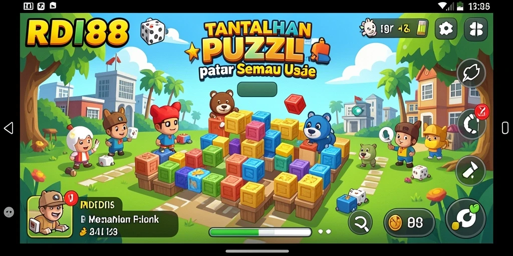 Screenshot RDI88 menampilkan gameplay puzzle yang menantang dan menarik.