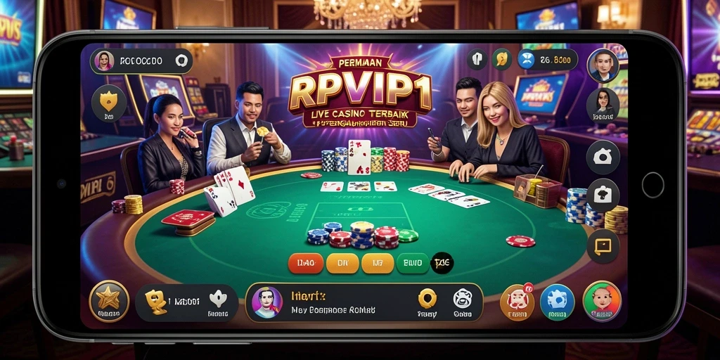 Tampilan gameplay menarik dari RPVIP1 dengan dealer langsung.