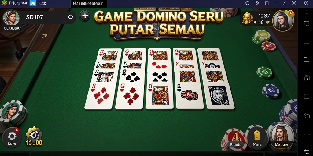 Screenshot gameplay SD107 menunjukkan momen seru bermain Domino.