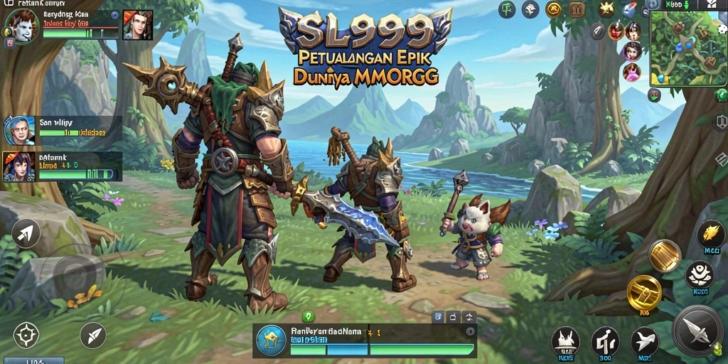 Screenshot SL999 menunjukkan aksi pertarungan seru dalam dunia MMORPG.