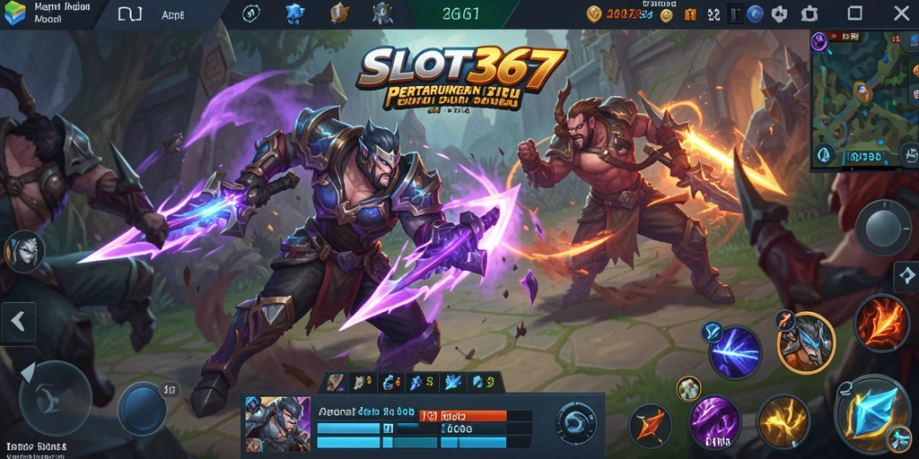 Tangkapan layar gameplay intens di arena MOBA SLOT367.