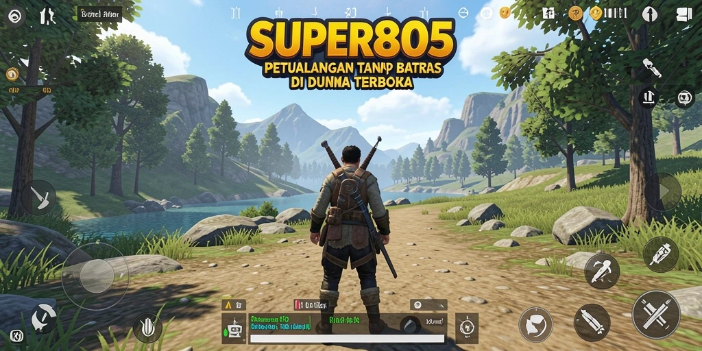Tampilan gameplay SUPER805 yang memukau dalam dunia terbuka.